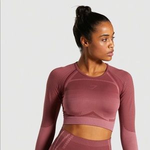Gymshark GEO seamless long sleeve crop top S